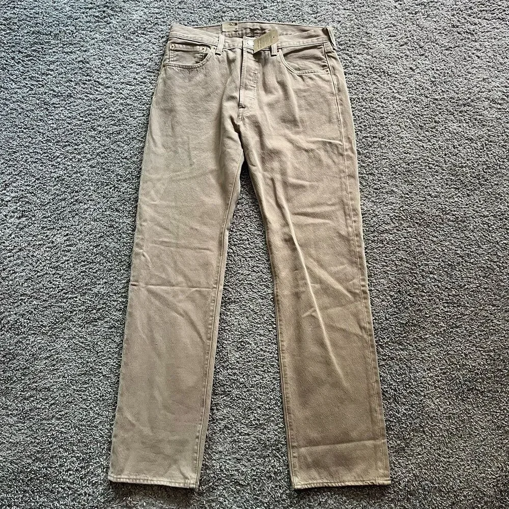 NEW Levi’s 501 Original Fit Straight Jeans Beige Pants Men’s 32x32 32